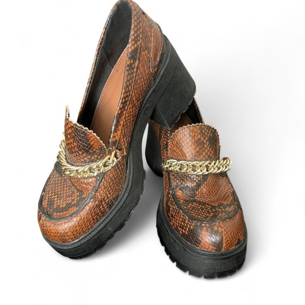 ASOS Design Women’s Chunky Mid-heel Loafers 7 - Picture 2 of 8